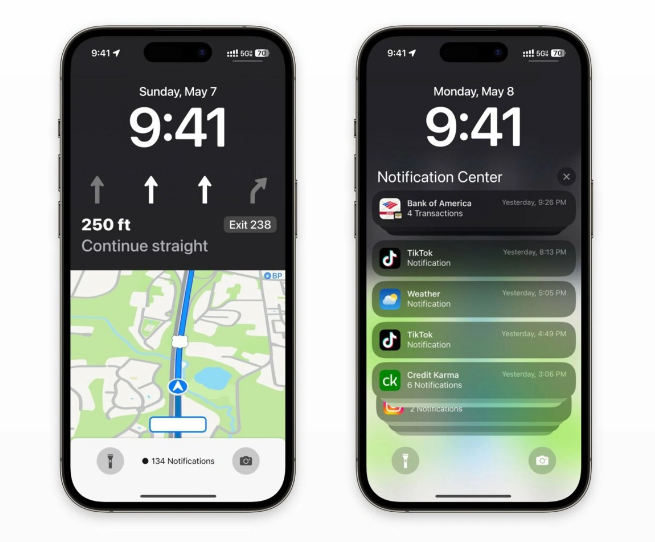 黑河苹果维修服务分享iOS17锁屏地图导航半屏显示长什么样 